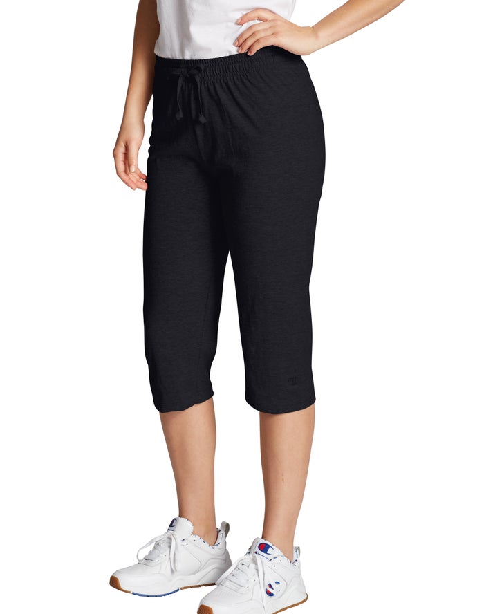 Champion Broek Dames - Zwart - Classic Jersey Capris ( 782613-VFG )